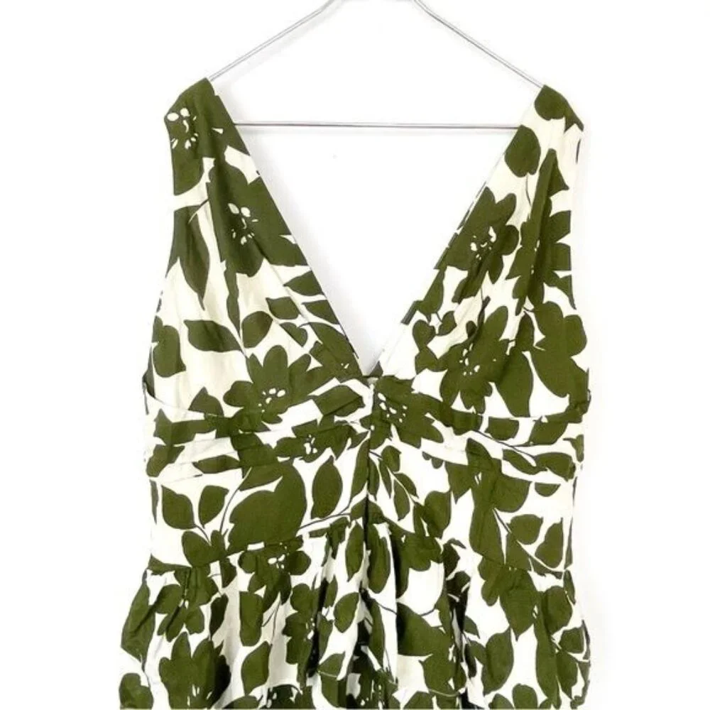 J. Crew Collection plunge-neck tiered dress in leafy floral Size 20 - Picture 7 of 11